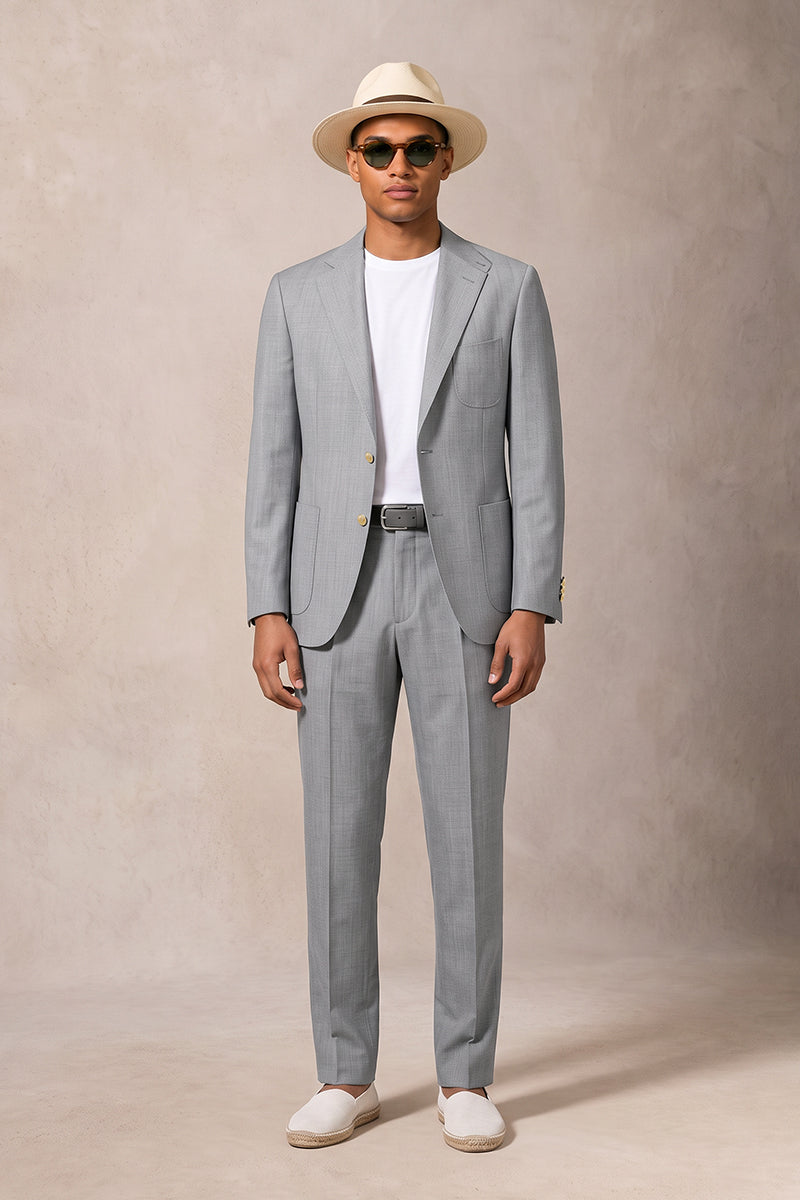 Gray 100% Merino Wool Suits