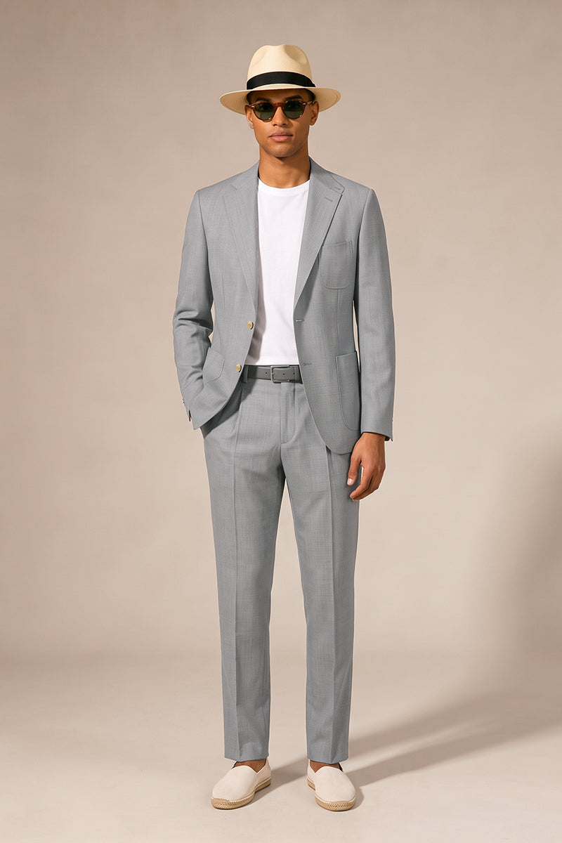 Gray 100% Merino Wool Suits