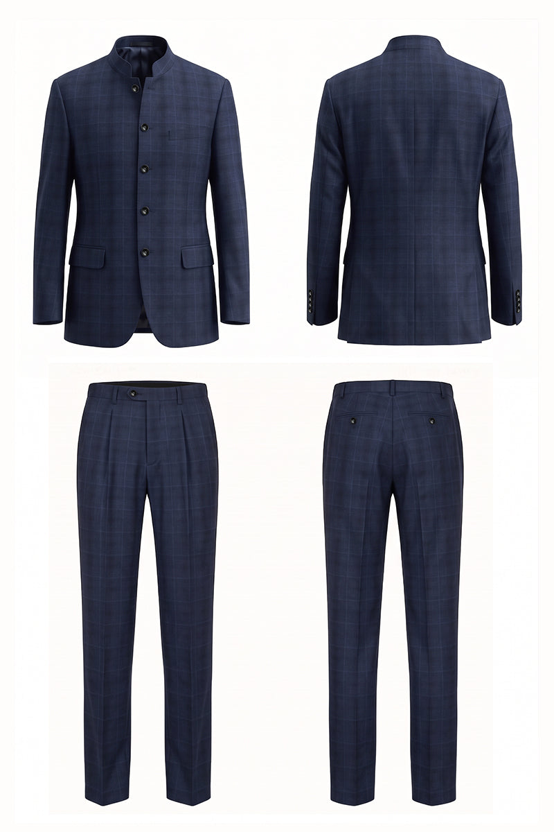 Navy Blue 50% Merino Wool Suits