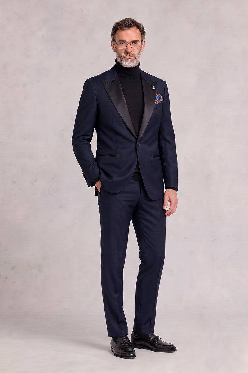 Navy Blue 55% Merino Wool Suits