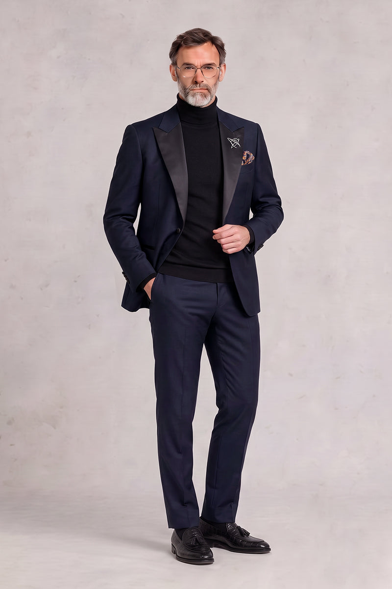 Navy Blue 55% Merino Wool Suits