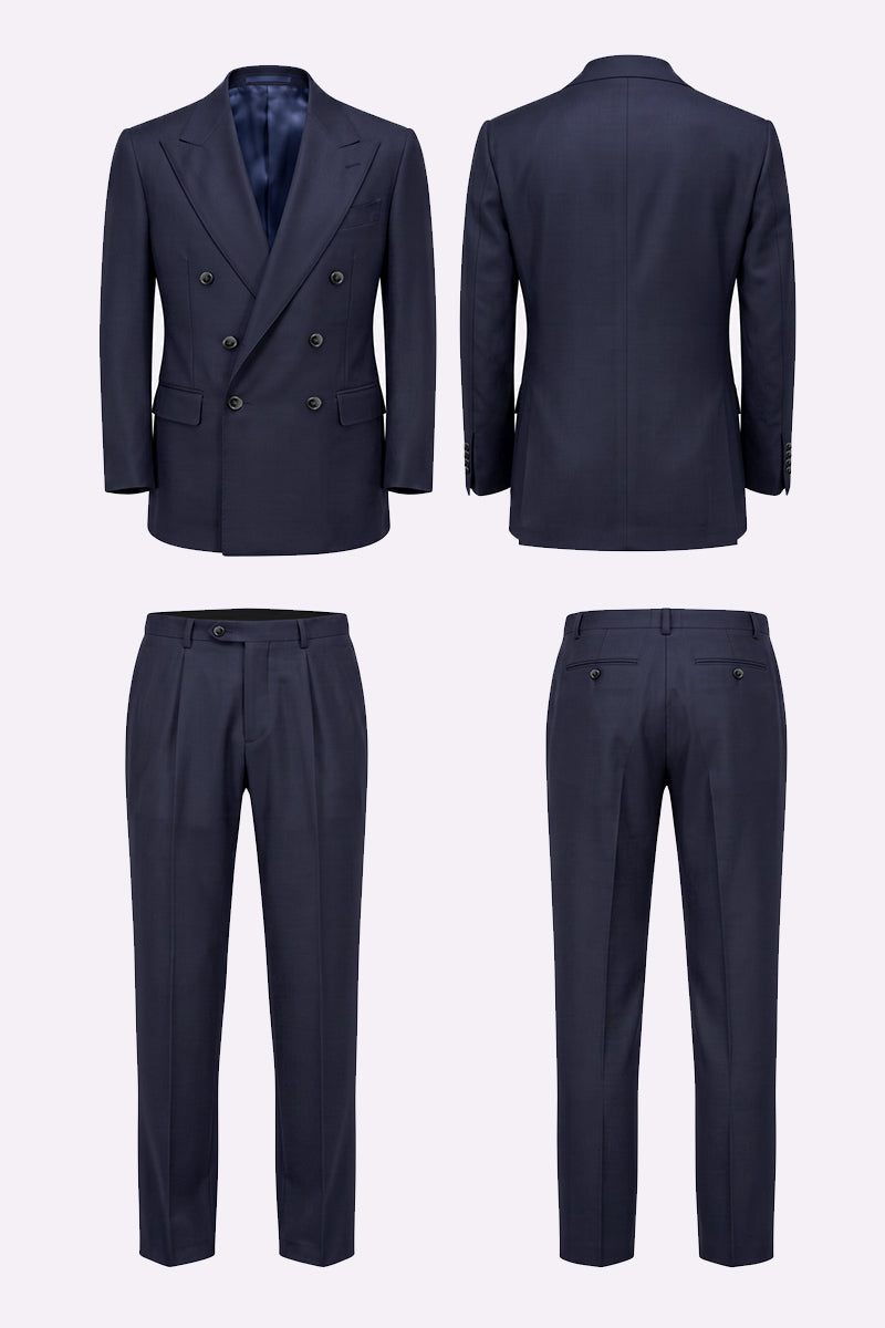 Navy Blue 55% Merino Wool Suits