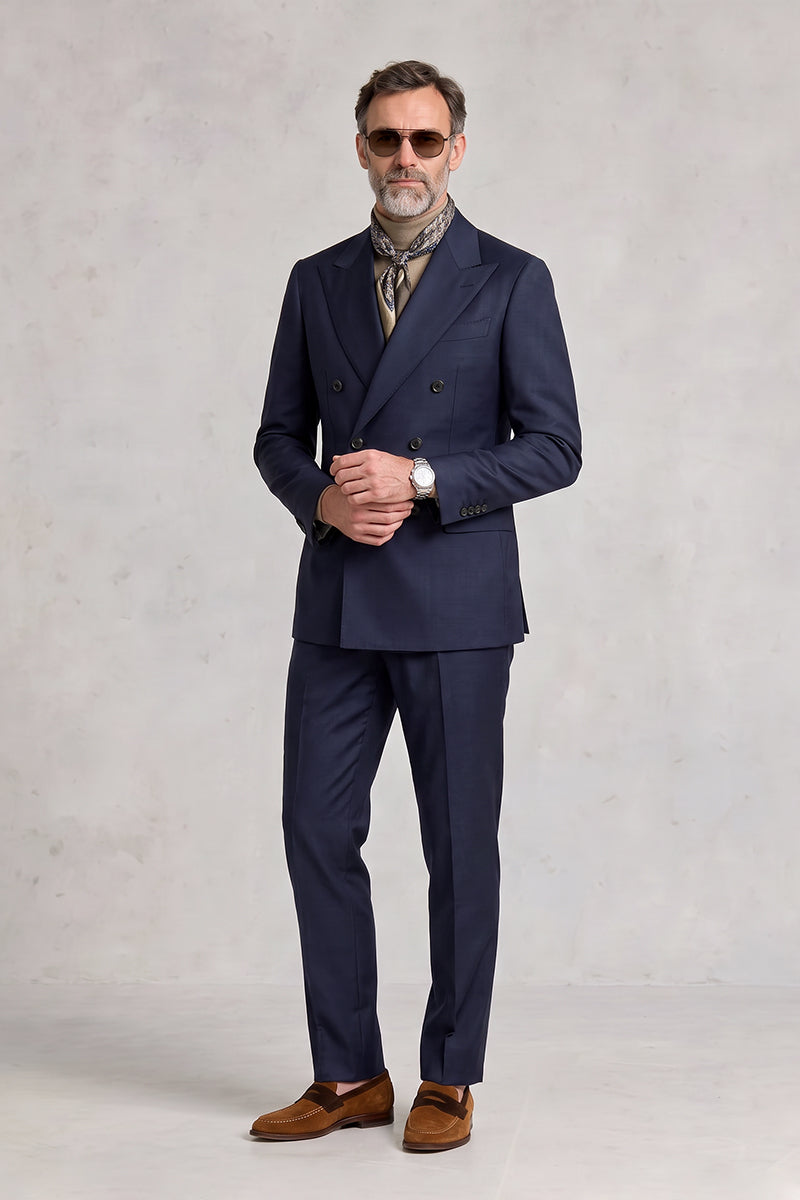 Navy Blue 55% Merino Wool Suits