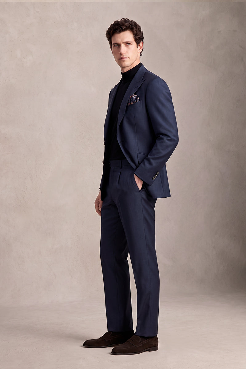 Navy Blue 55% Merino Wool Blazers