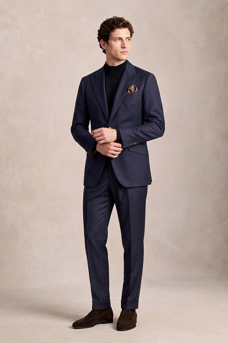 Navy Blue 55% Merino Wool Blazers
