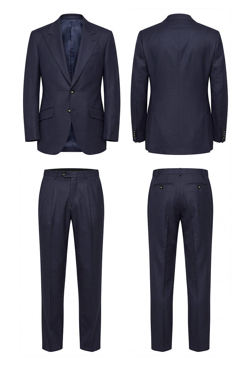 Navy Blue 55% Merino Wool Blazers