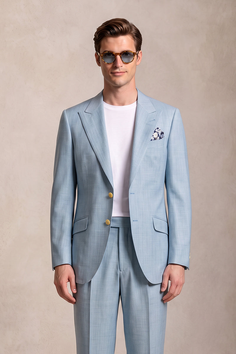Light Blue 50% Merino Wool Blazers