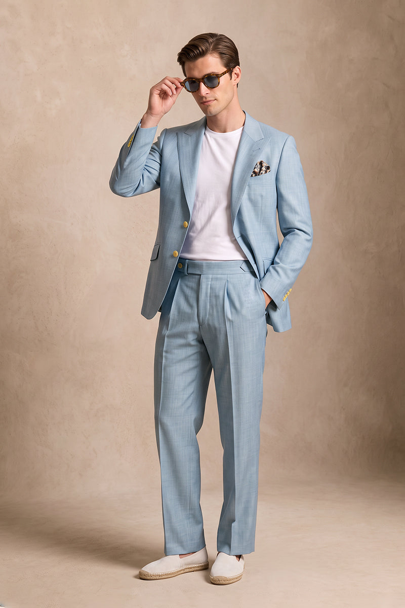 Light Blue 50% Merino Wool Blazers