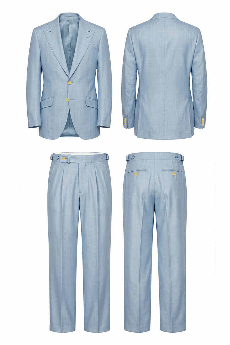 Light Blue 50% Merino Wool Blazers