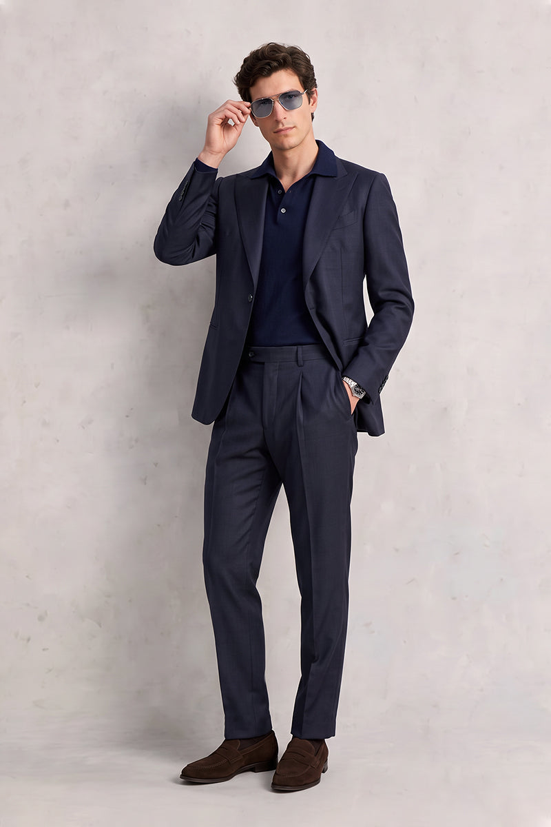 Navy Blue 55% Merino Wool Blazers