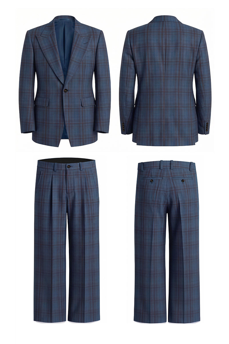Blue 50% Merino Wool Suits