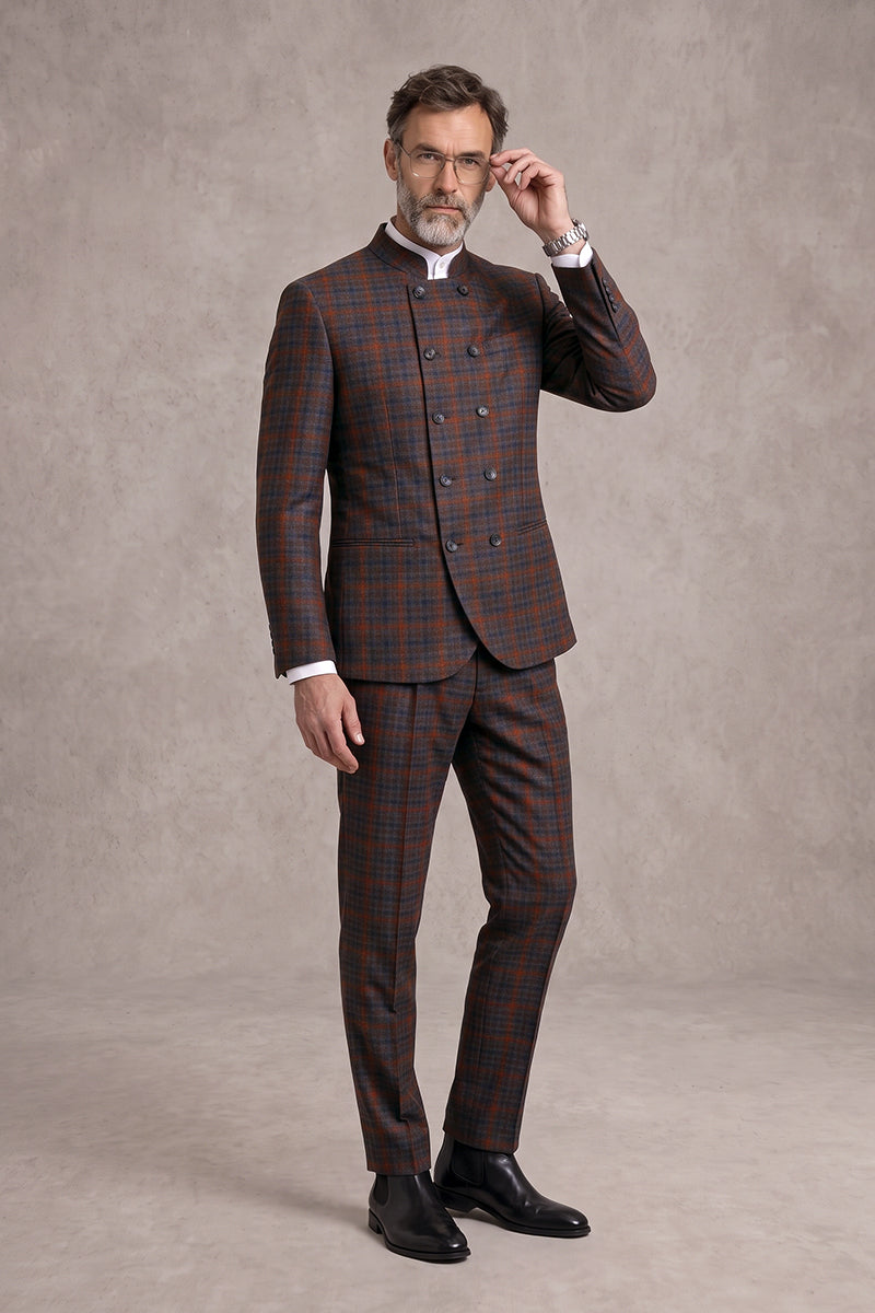 Red Blue 60% Merino Wool Suits