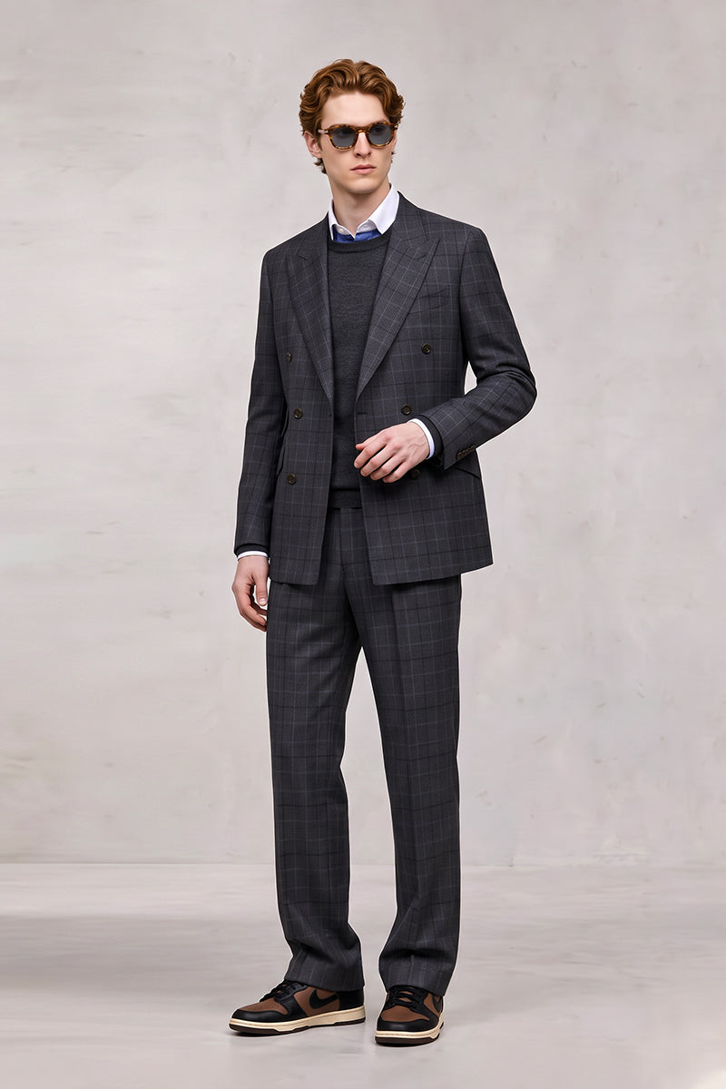 Black Blue 50% Merino Wool Suits