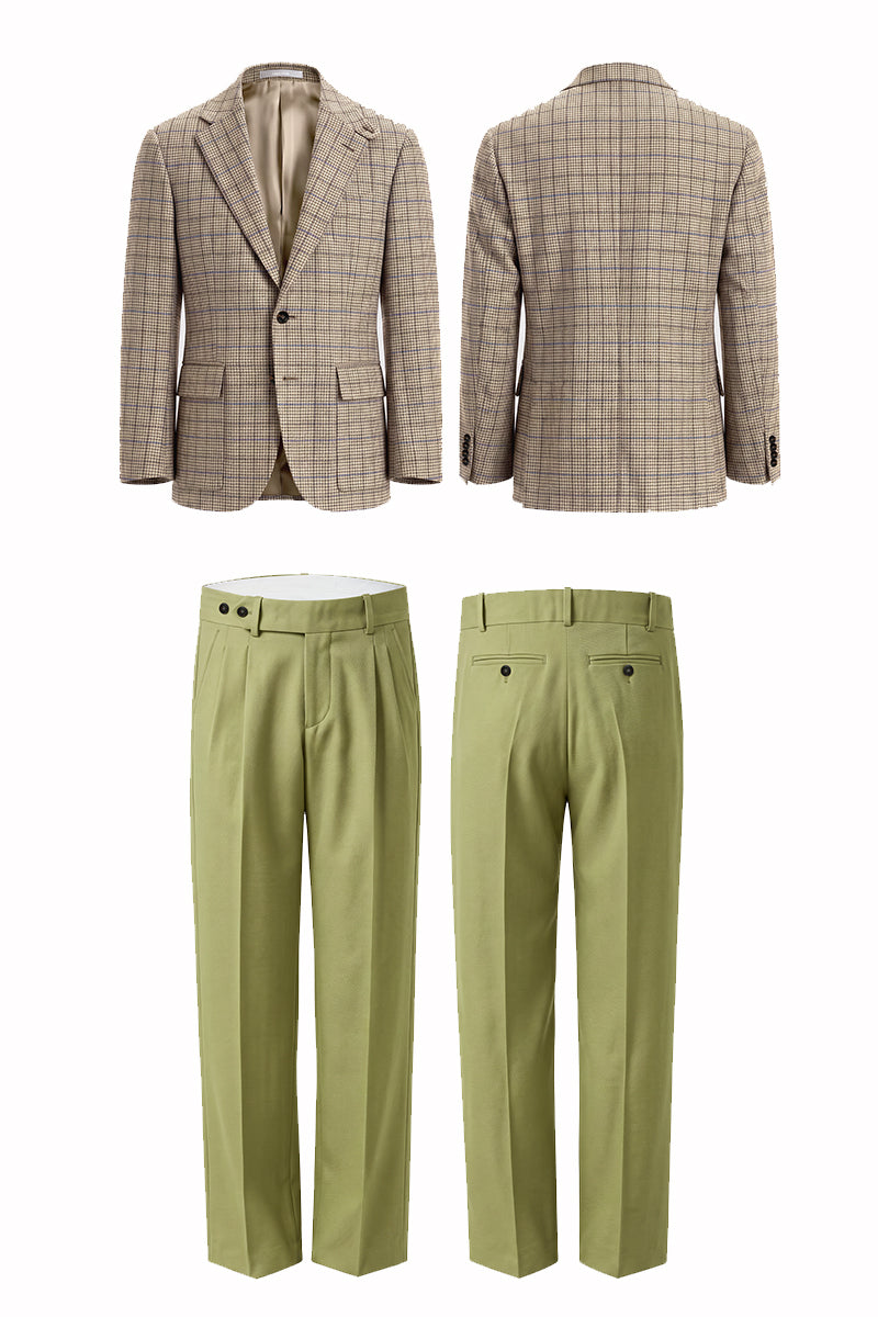 Beige 60% Merino Wool Suits