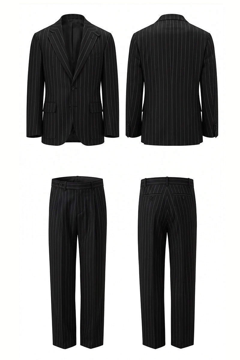 Black 100% Merino Wool Suits