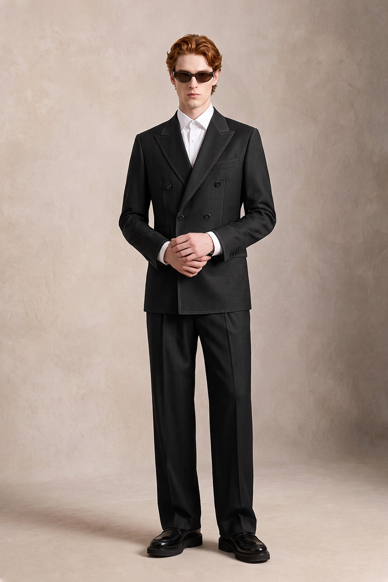 Black 100% Merino Wool Suits