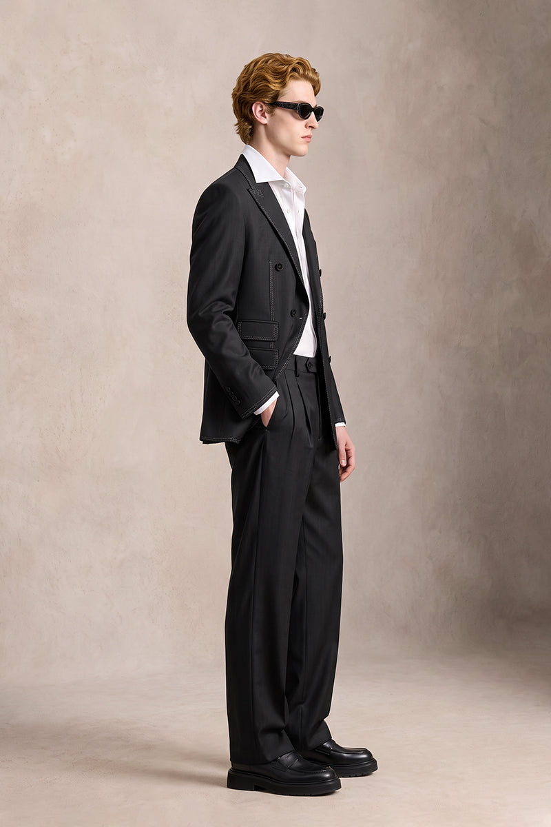 Black 100% Merino Wool Suits