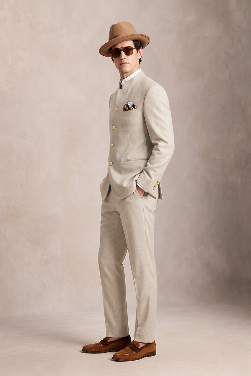 Beige 70% Merino Wool Suits