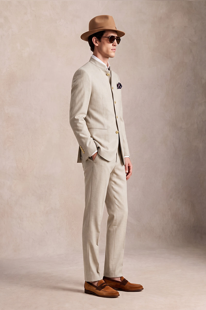 Beige 70% Merino Wool Suits