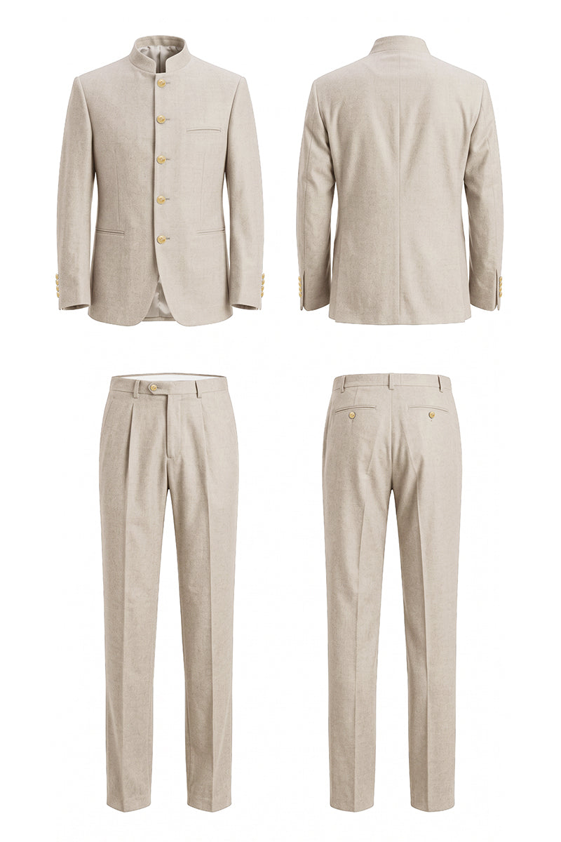 Beige 70% Merino Wool Suits