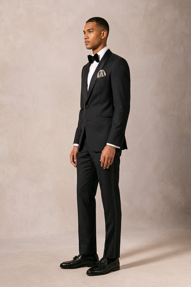 Black 100% Merino Wool Suits