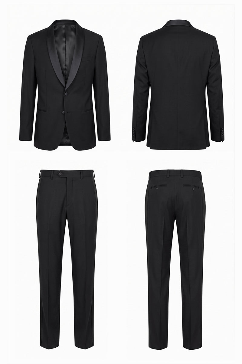 Black 100% Merino Wool Suits