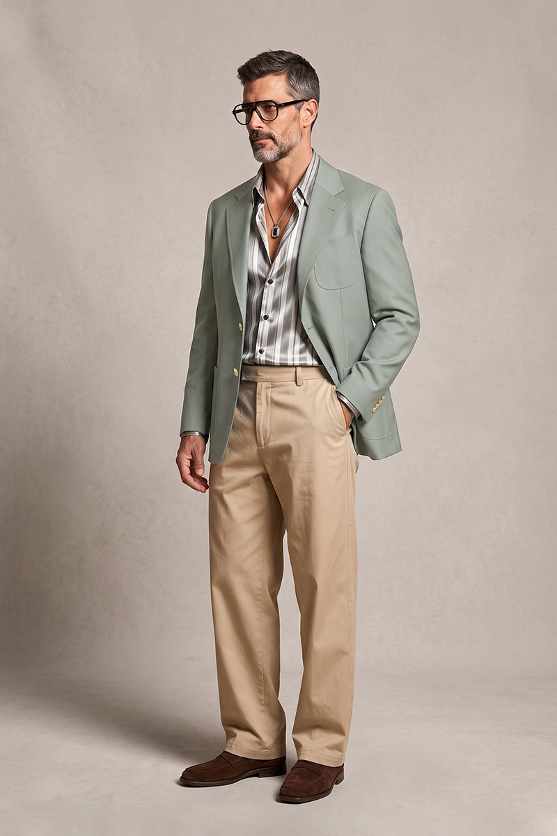 Gray Green 100% Merino Wool Blazers