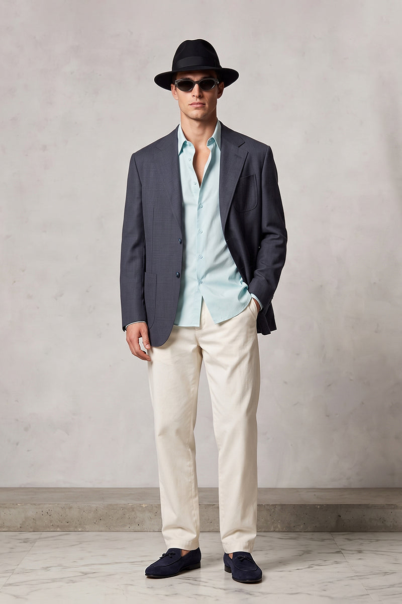 Navy Blue 30% Merino Wool Blazers