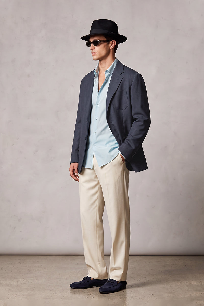 Navy Blue 30% Merino Wool Blazers
