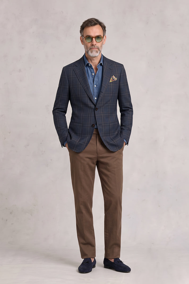 Navy Blue 50% Merino Wool Blazers