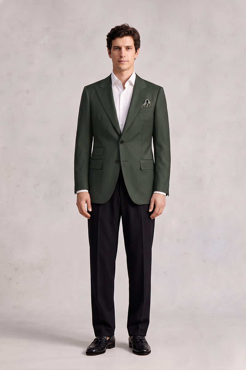 Dark Green 70% Merino Wool Blazers