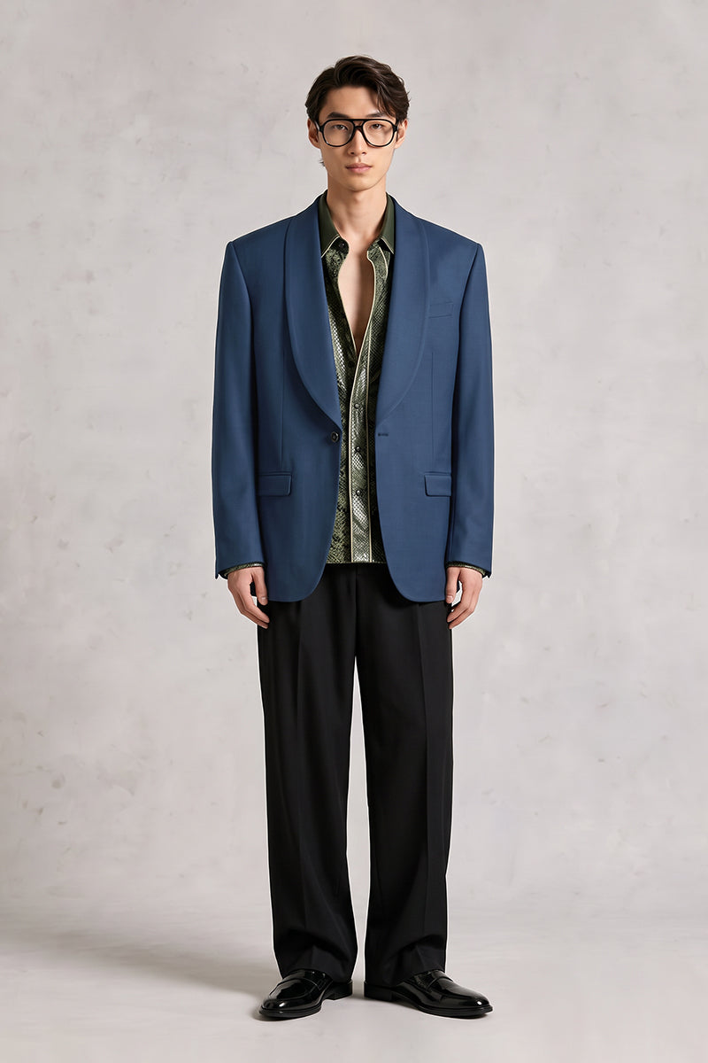 Dark Blue 30% Merino Wool Blazers