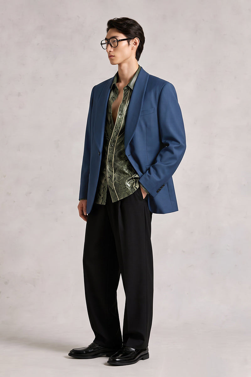 Dark Blue 30% Merino Wool Blazers