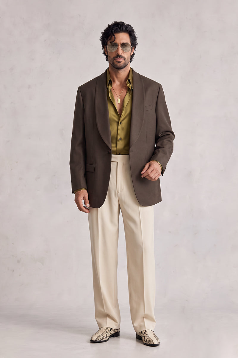 Brown 50% Merino Wool Blazers