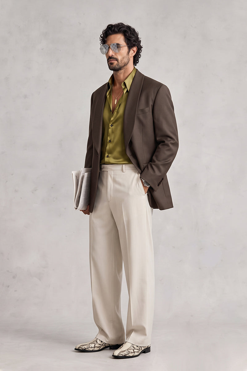 Brown 50% Merino Wool Blazers