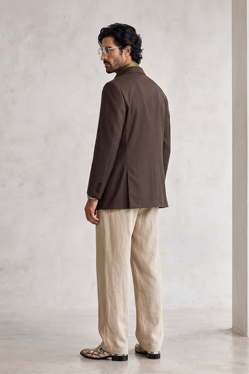 Brown 50% Merino Wool Blazers
