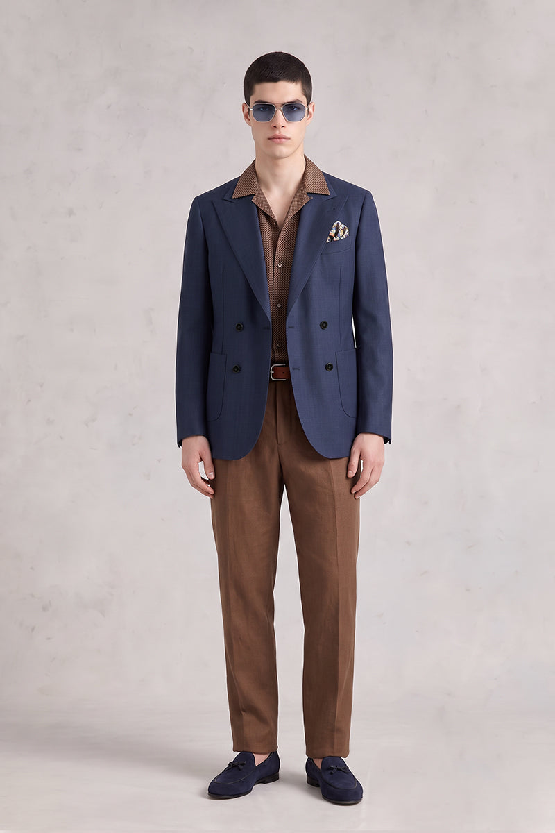 Navy Blue 70% Merino Wool Blazers