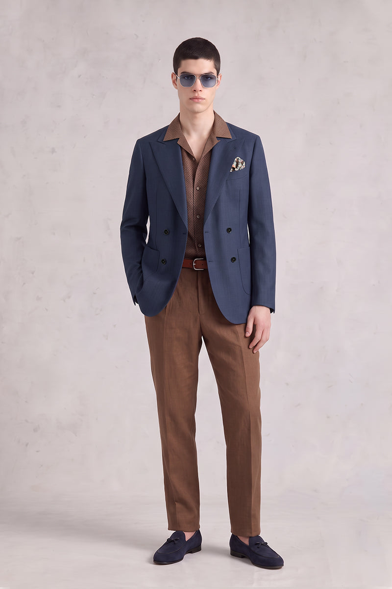 Navy Blue 70% Merino Wool Blazers