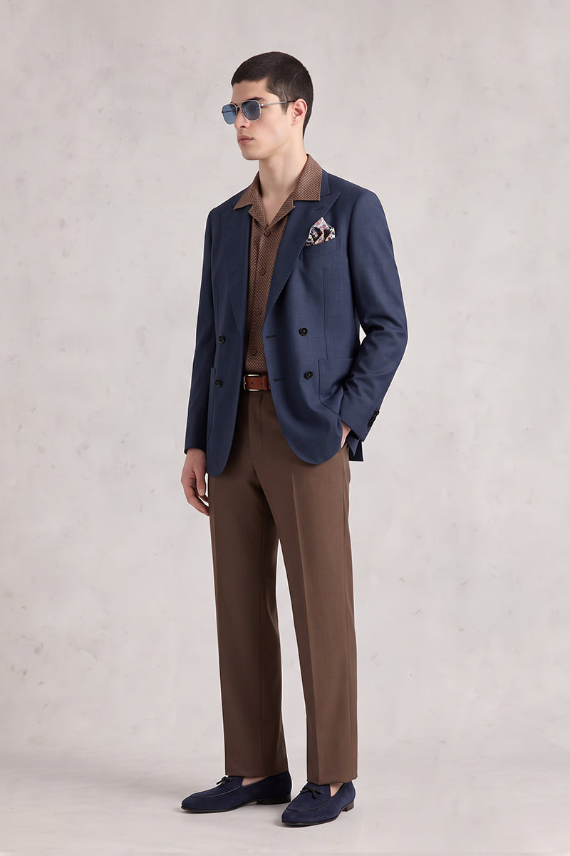 Navy Blue 70% Merino Wool Blazers