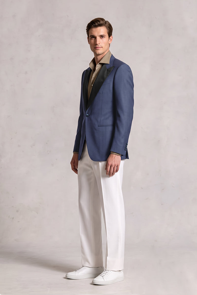 Dark Blue 70% Merino Wool Blazers