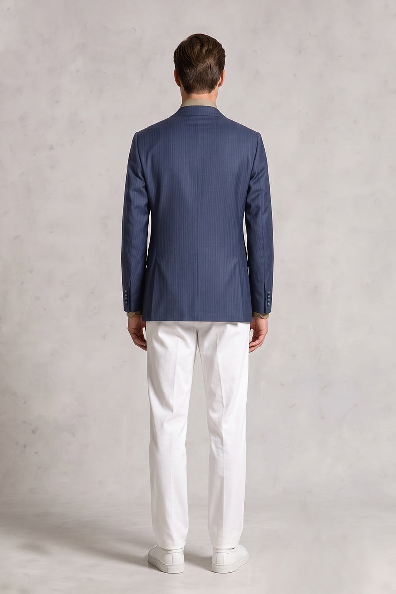 Dark Blue 70% Merino Wool Blazers