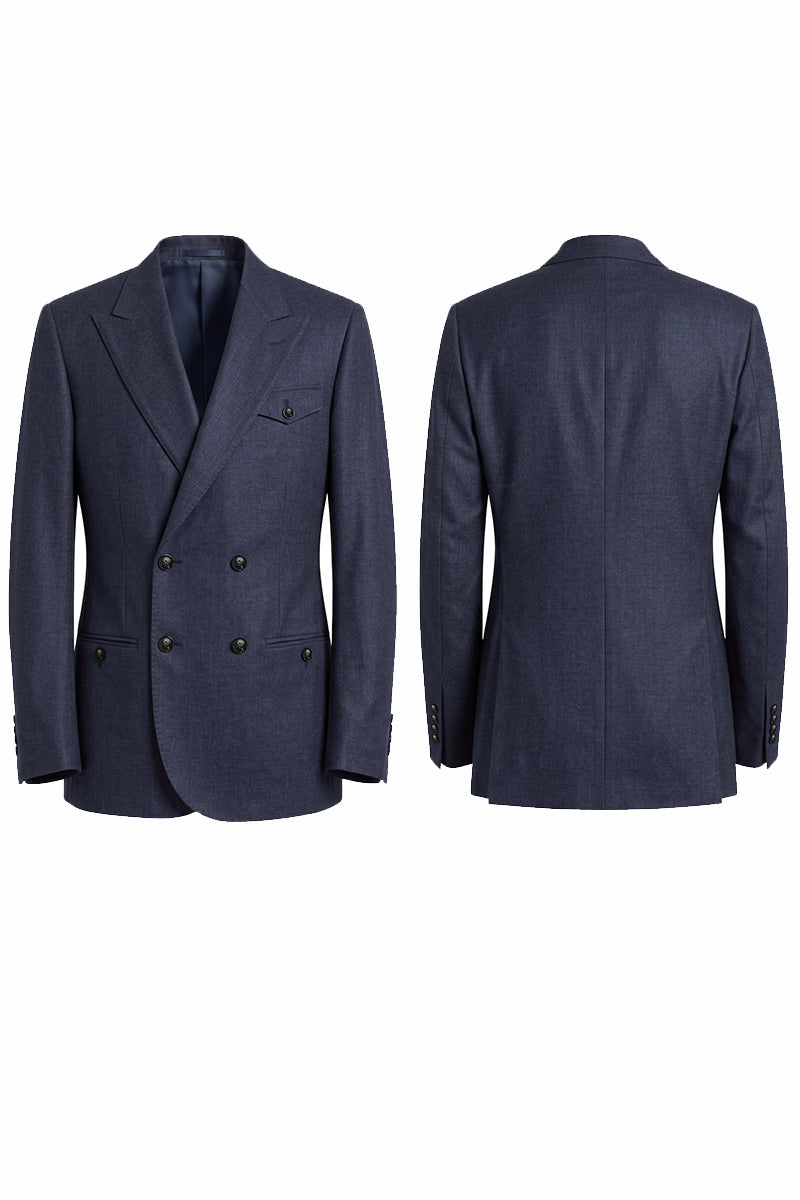 Navy Blue 50% Merino Wool Blazers