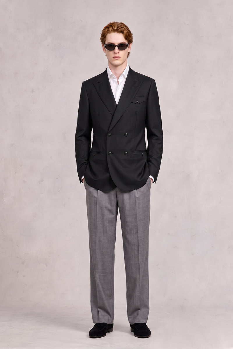 Black 50% Merino Wool Blazers