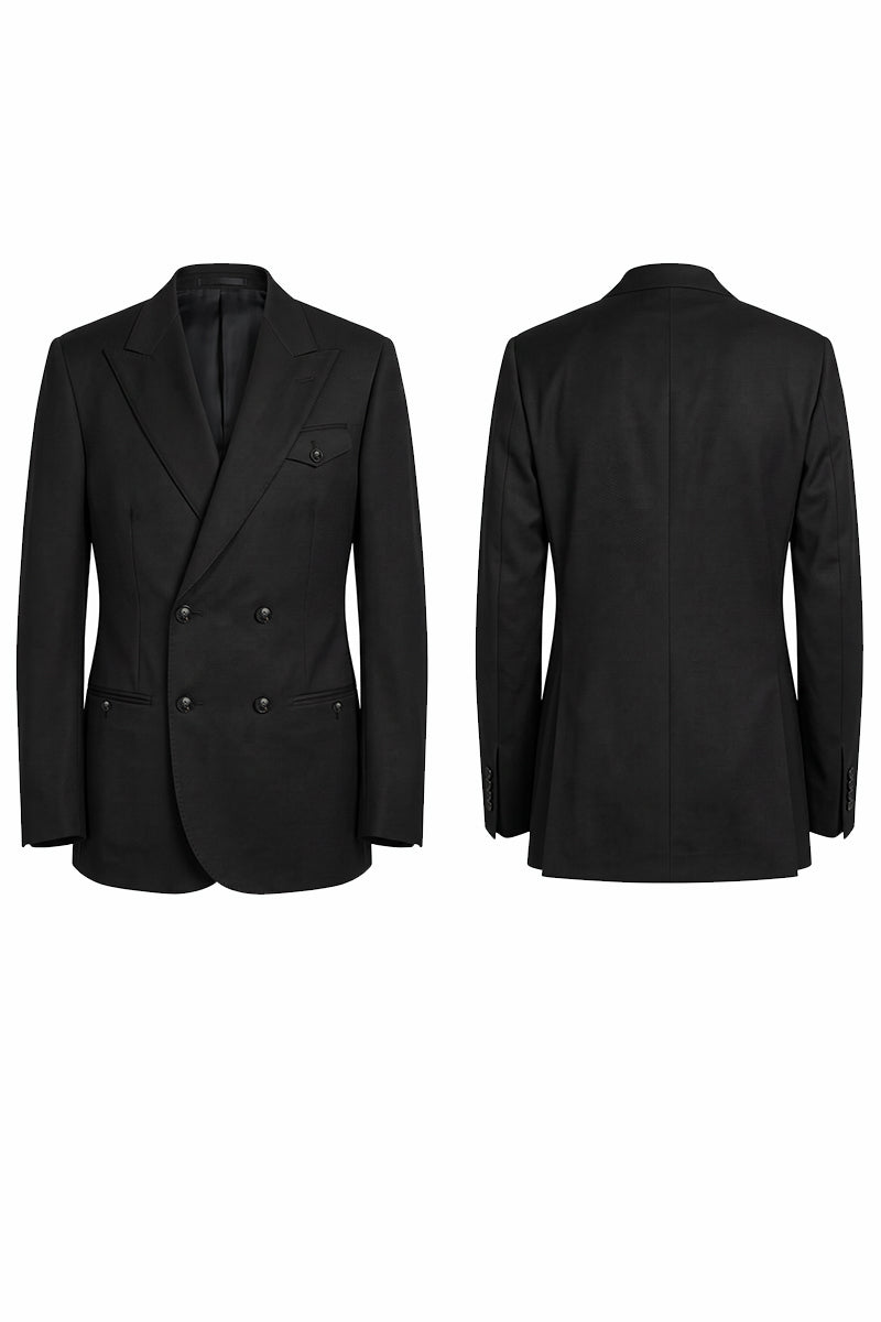 Black 50% Merino Wool Blazers