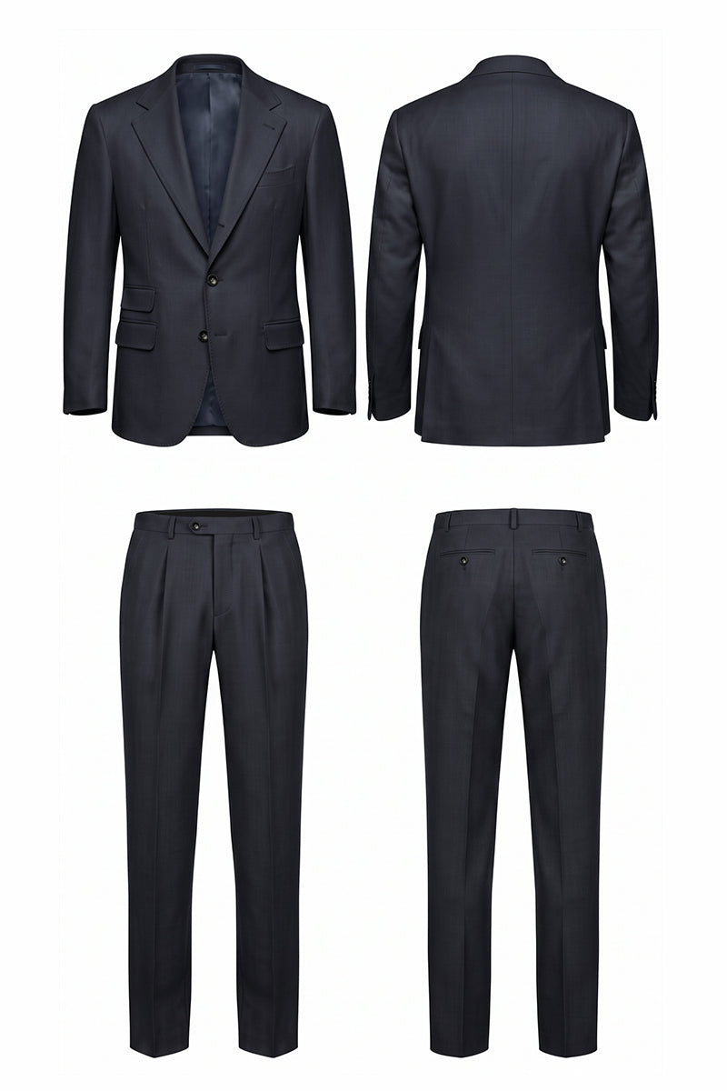Navy Blue 55% Merino Wool Suits