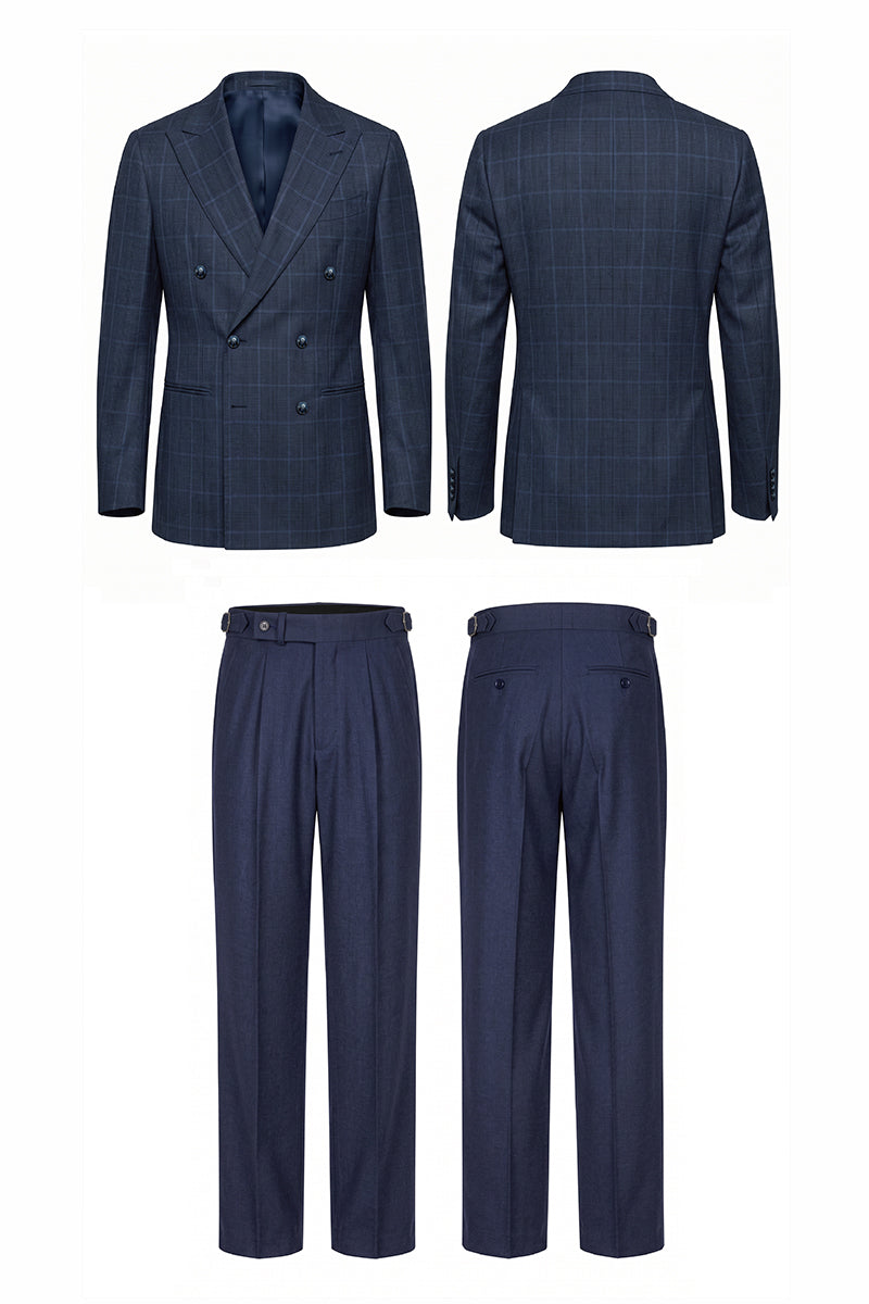 Navy Blue 100% Merino Wool Suits