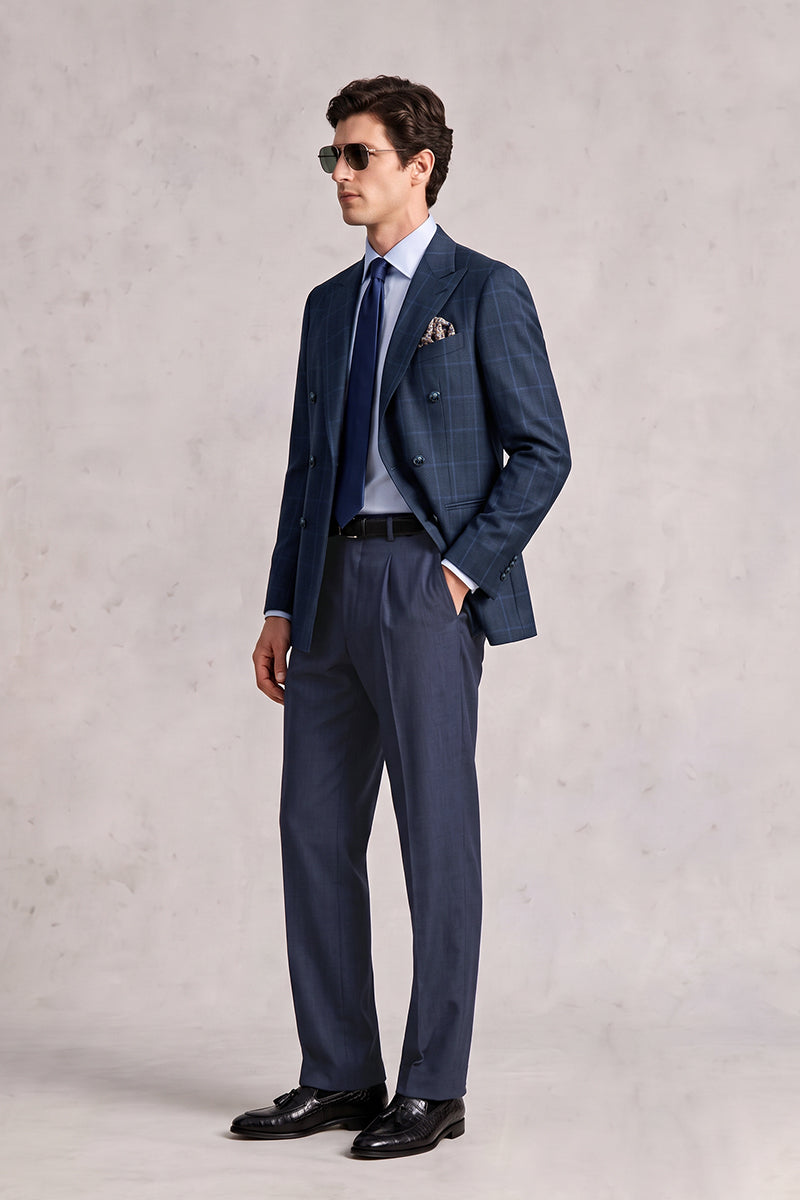 Navy Blue 100% Merino Wool Suits