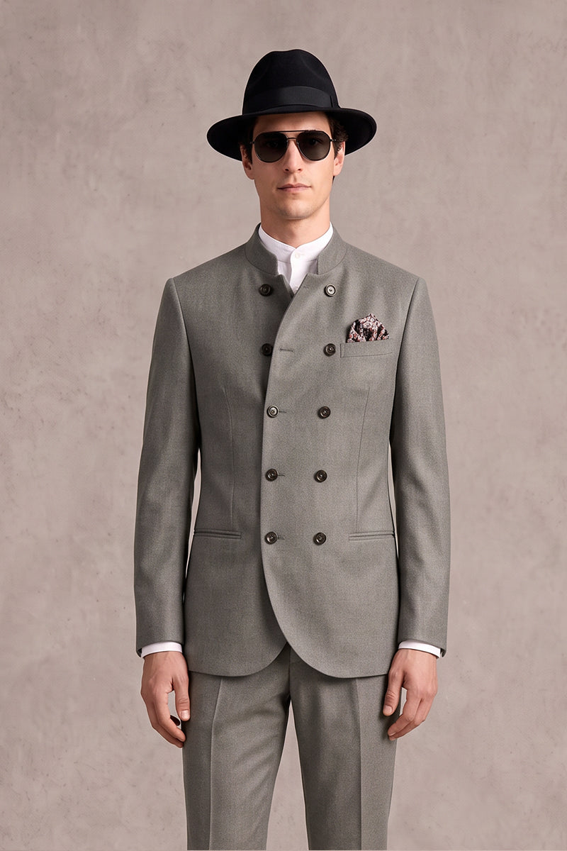 Gray 100% Merino Wool Suits