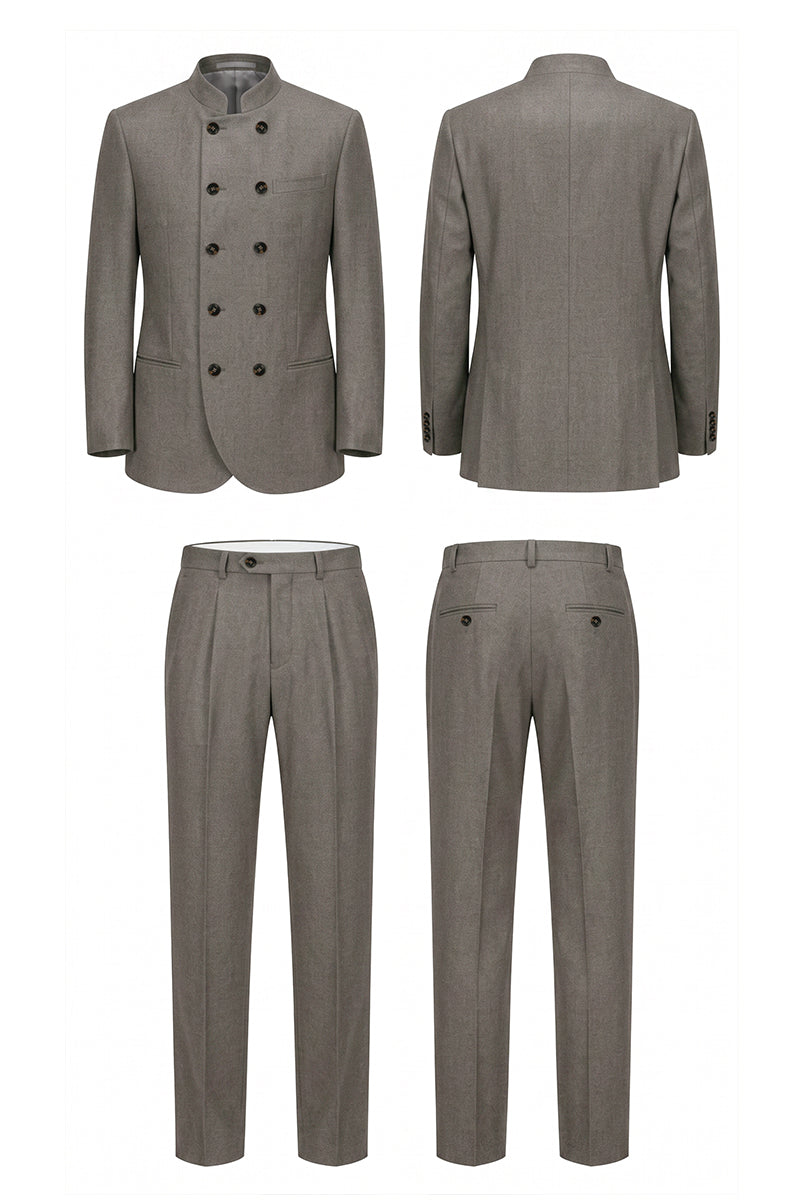 Gray 100% Merino Wool Suits