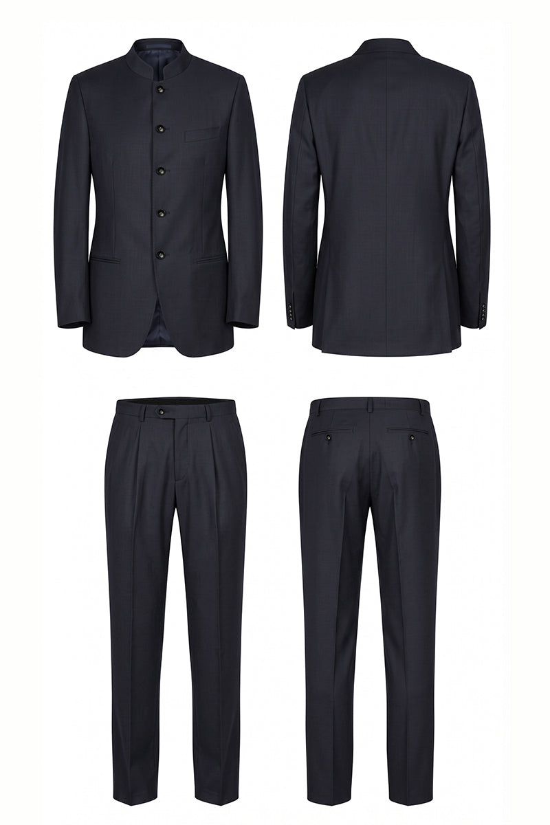 Navy Blue 55% Merino Wool Suits